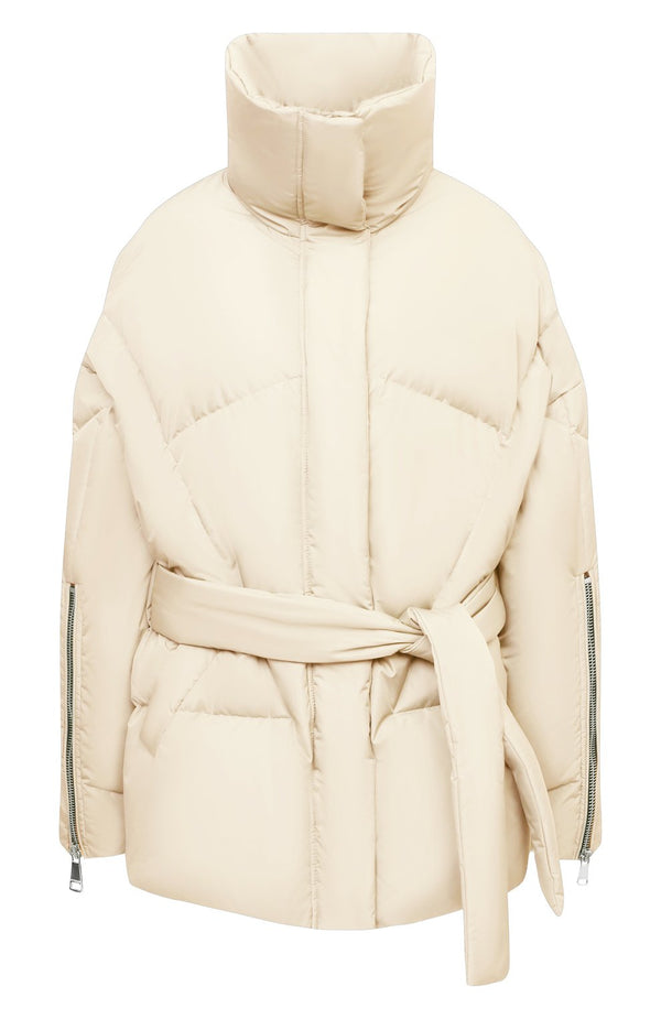 Puff belted puffer jacket