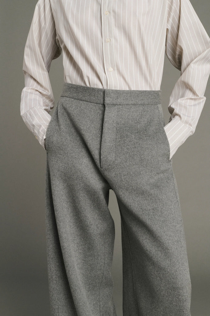 DOUBLE-SIDED WOOL WIDE PANTS HORATIO