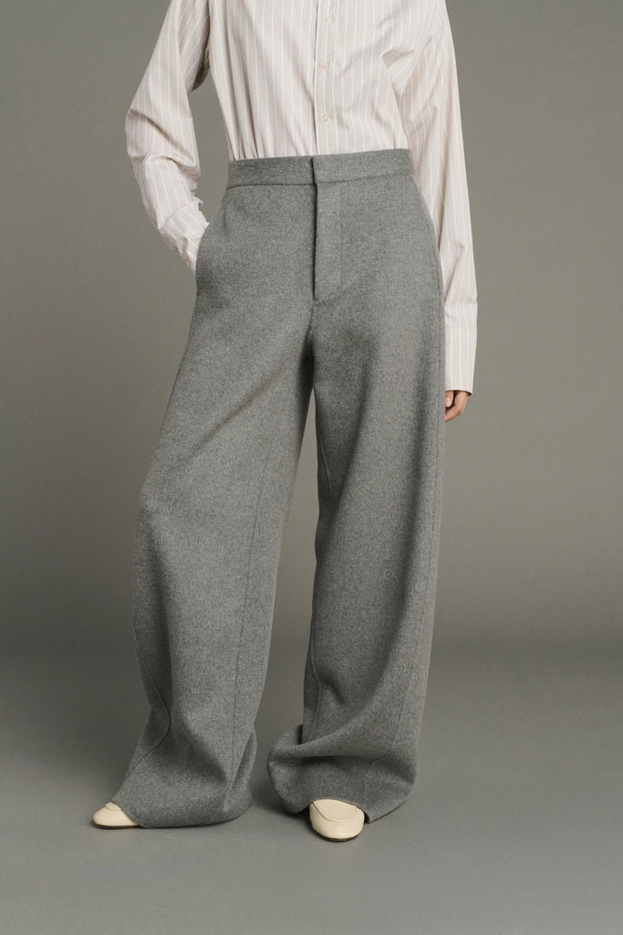 DOUBLE-SIDED WOOL WIDE PANTS HORATIO