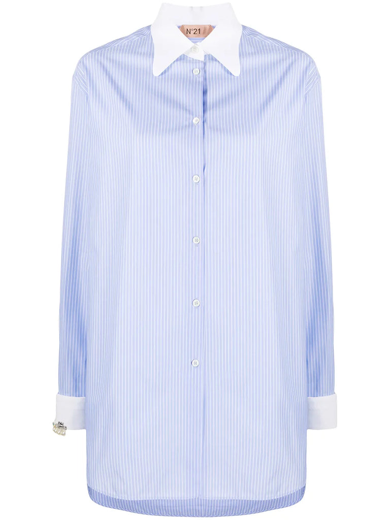 Nadelstreifen-Longline-Hemd