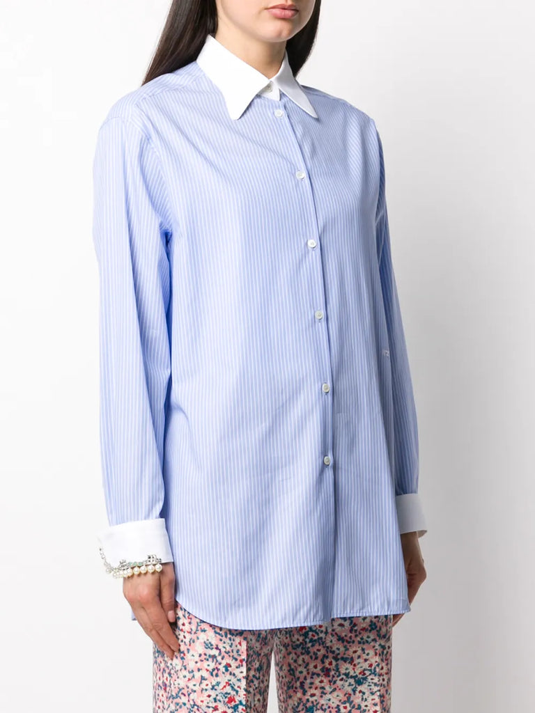 Nadelstreifen-Longline-Hemd