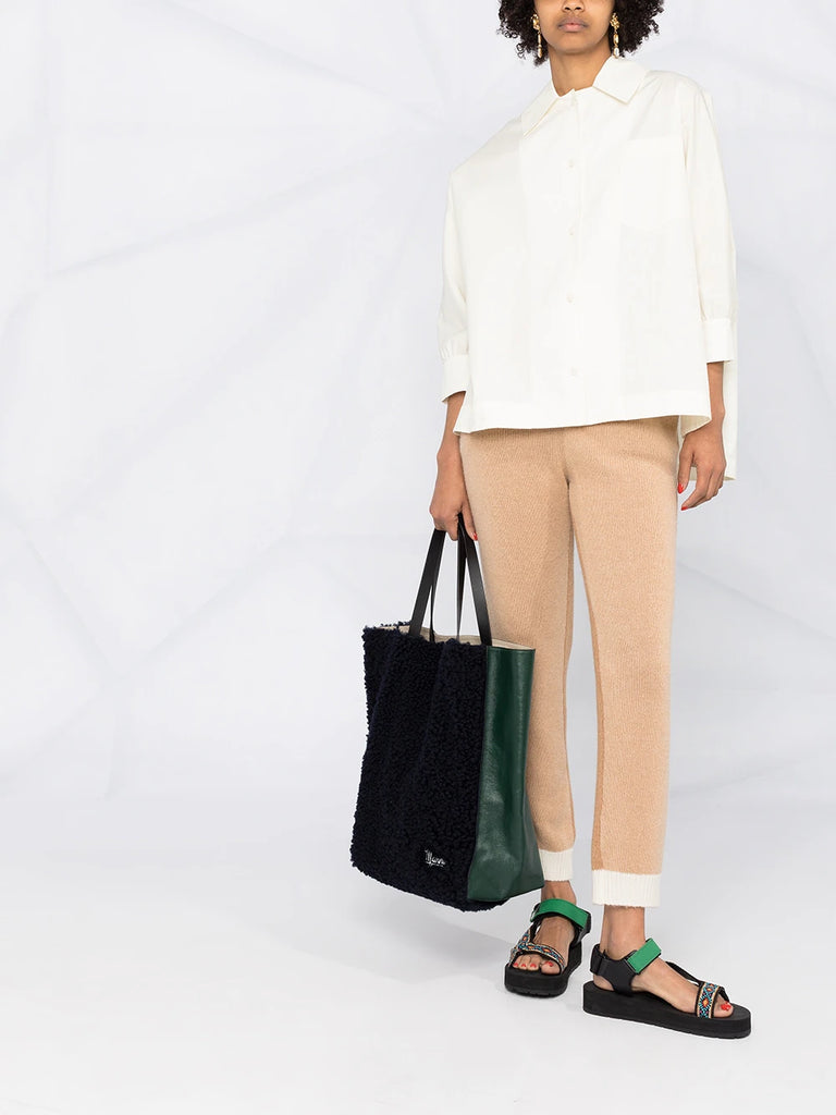 Ribbed-knit cashmere trousers
