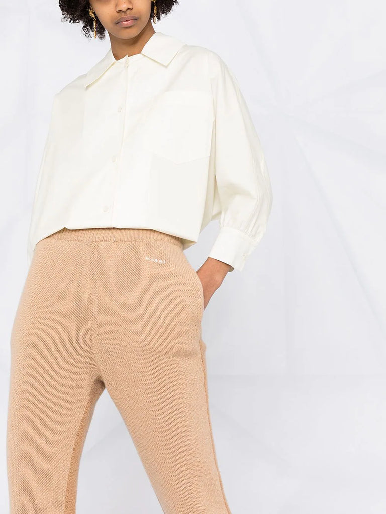 Ribbed-knit cashmere trousers