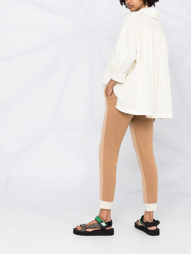 Ribbed-knit cashmere trousers