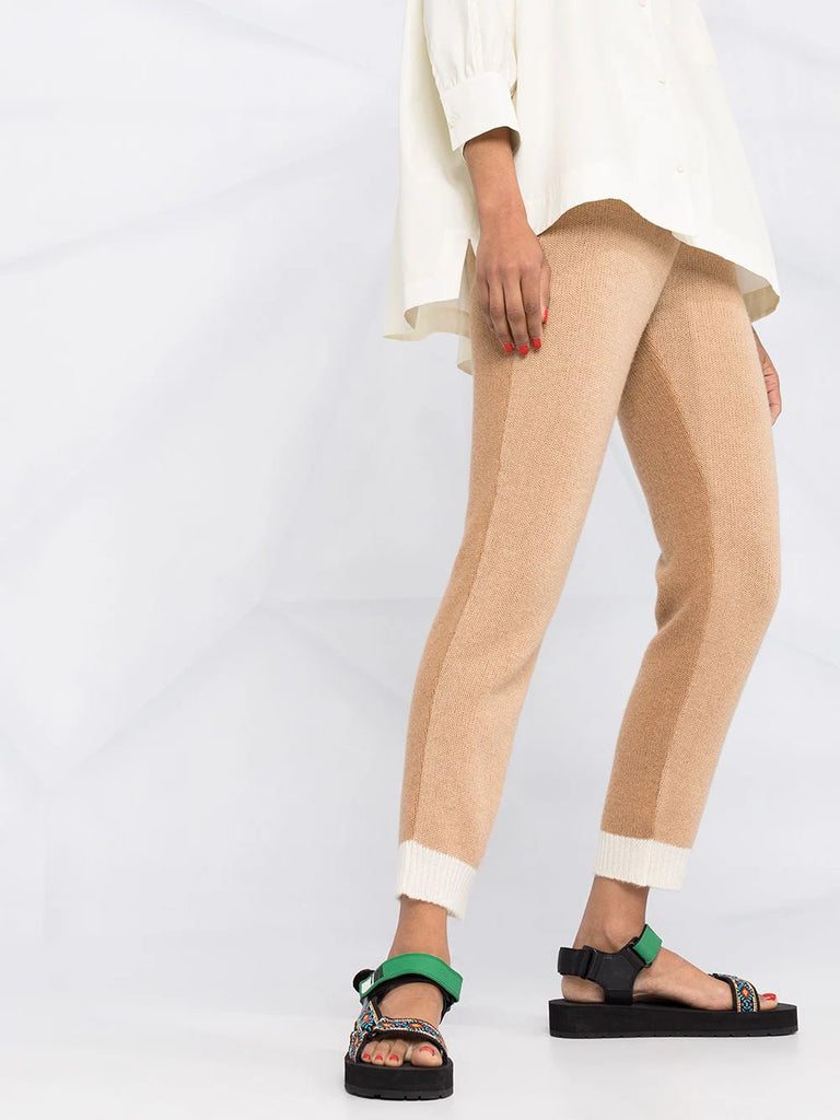 Ribbed-knit cashmere trousers