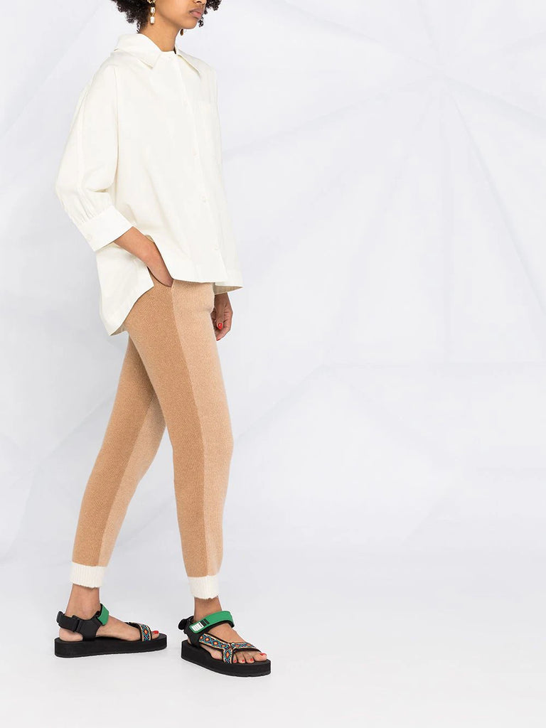 Ribbed-knit cashmere trousers