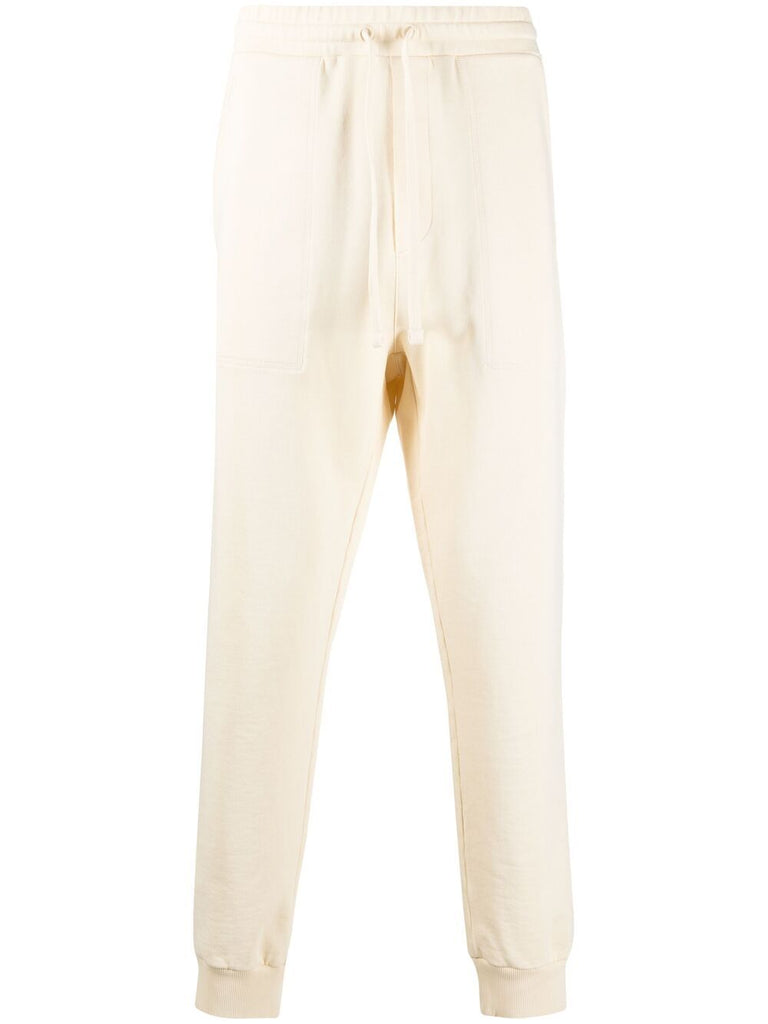cream logo-embroidered track pants