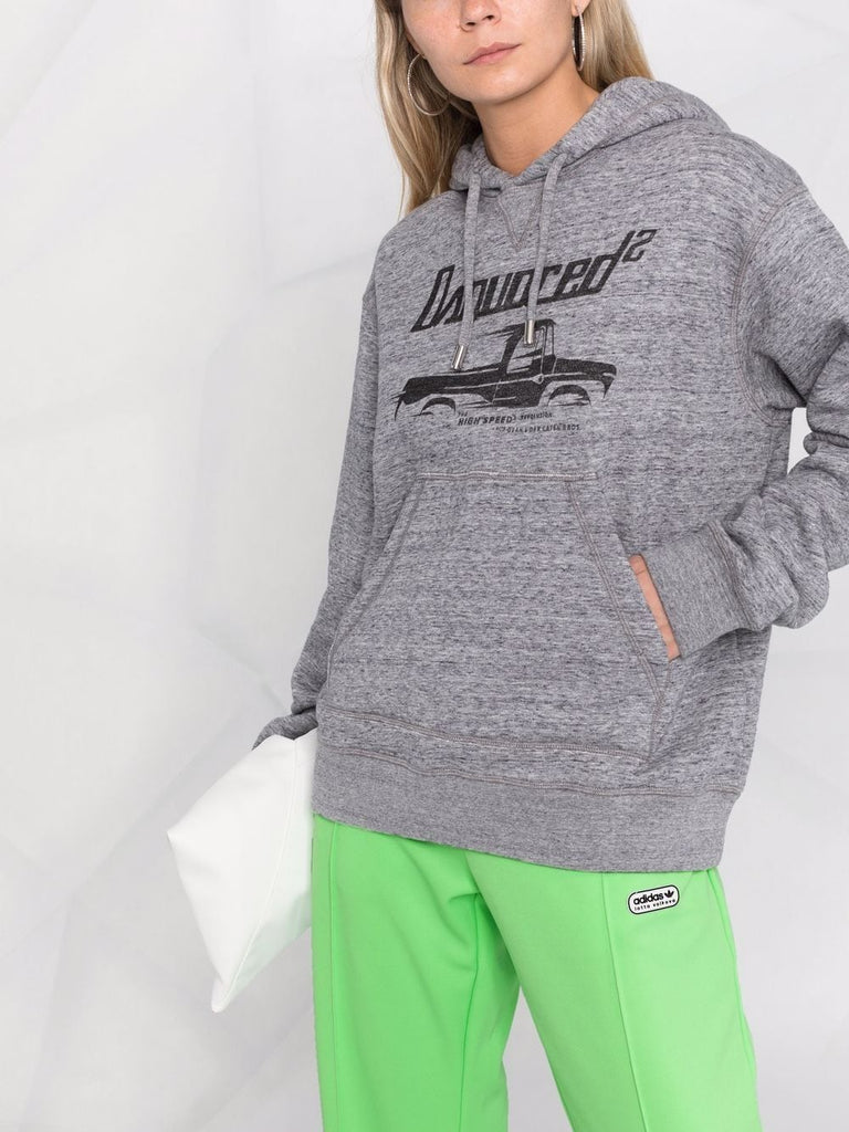 Kapuzenpullover mit Trucker-Print