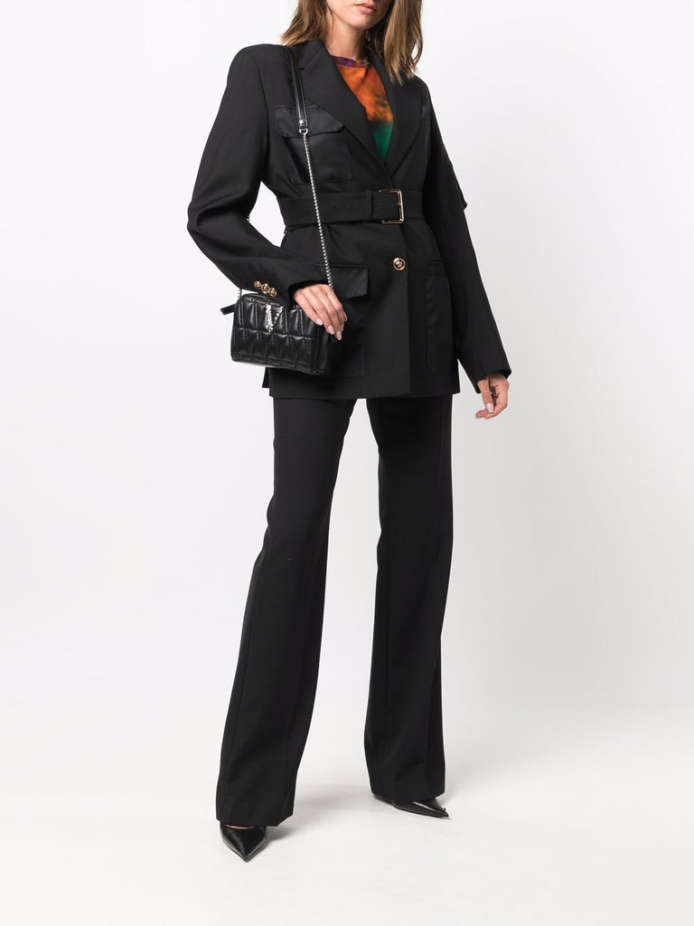 VERSACE long-sleeve belted jacket