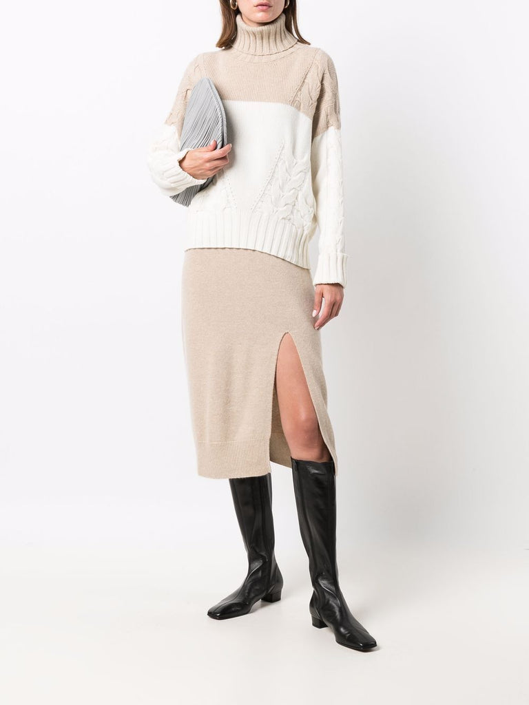 Straight-leg knitwear skirt