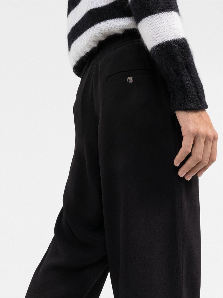 Slouchy crepe tapered-leg track pants