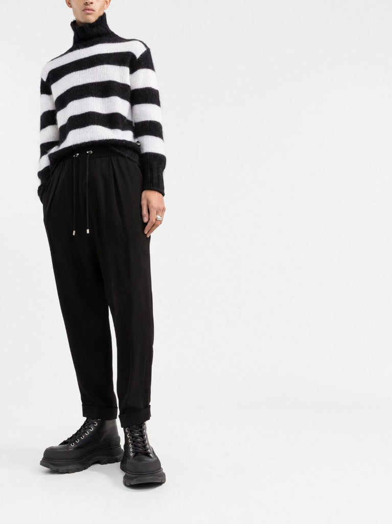 Slouchy crepe tapered-leg track pants
