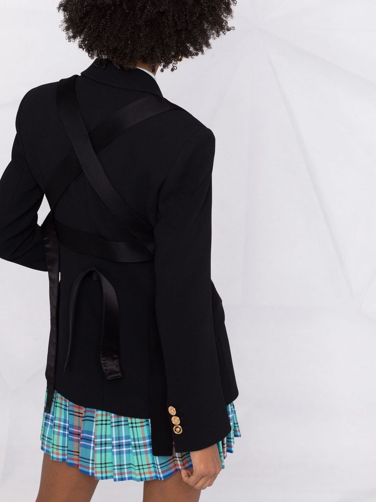 satin tailored blazer