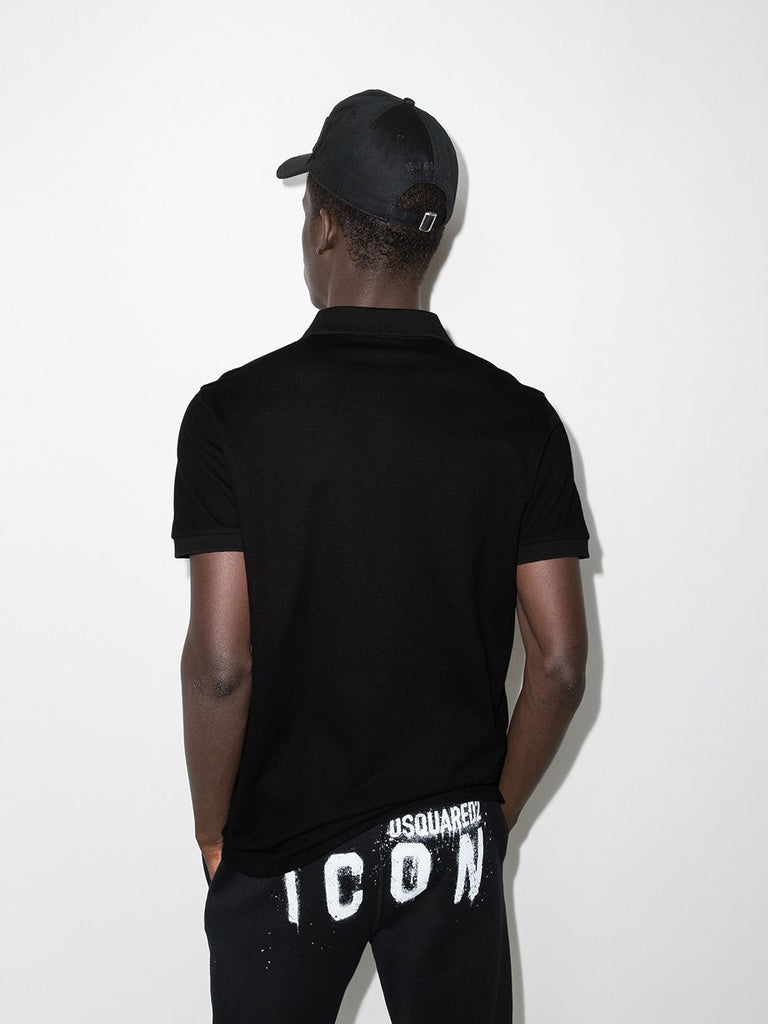 Icon-print polo shirt