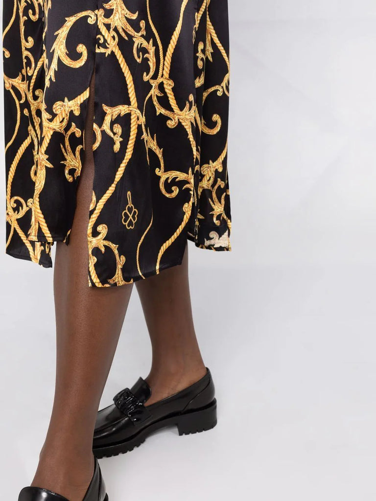 Baroque-print dress