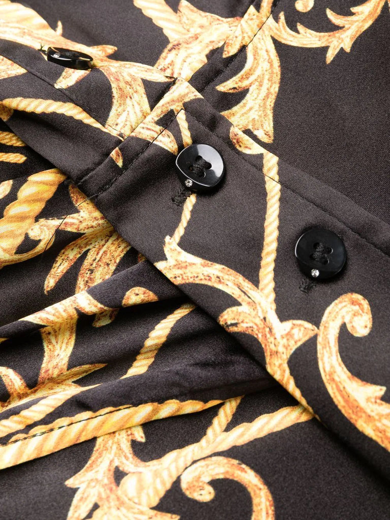 Baroque-print dress