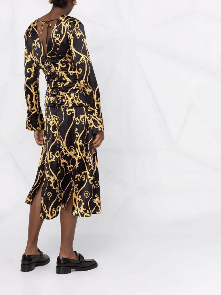 Baroque-print dress