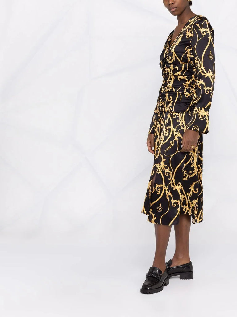 Baroque-print dress