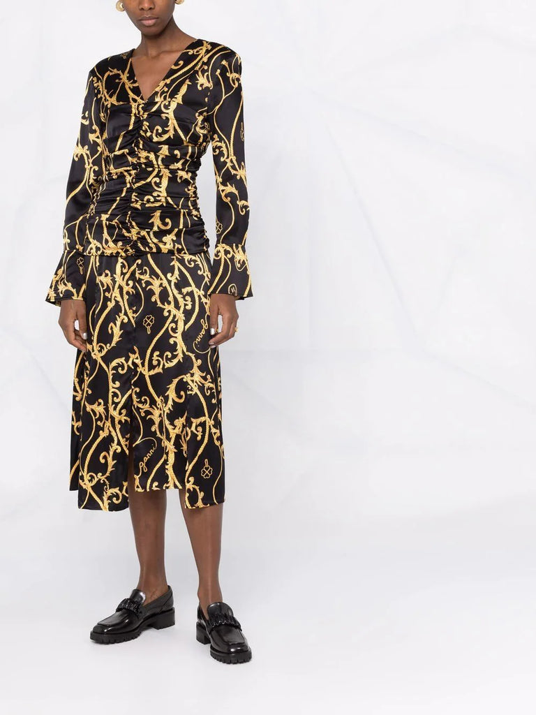 Baroque-print dress
