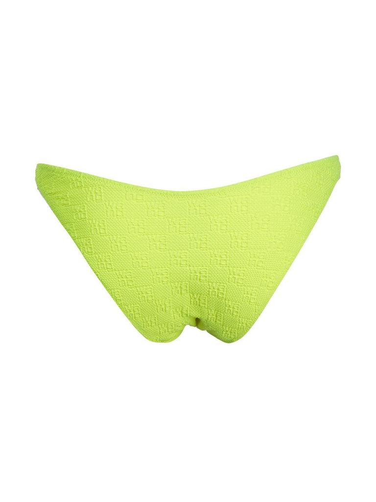 Neongelbes Bikinihöschen mit Logo-Strick