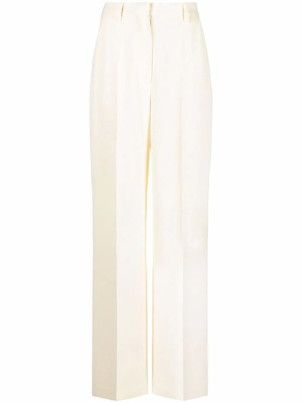 high-waisted straight-leg tailored trousers