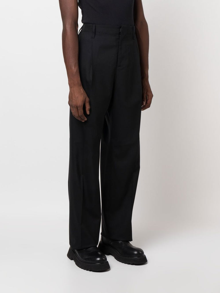 straight-leg twill trousers