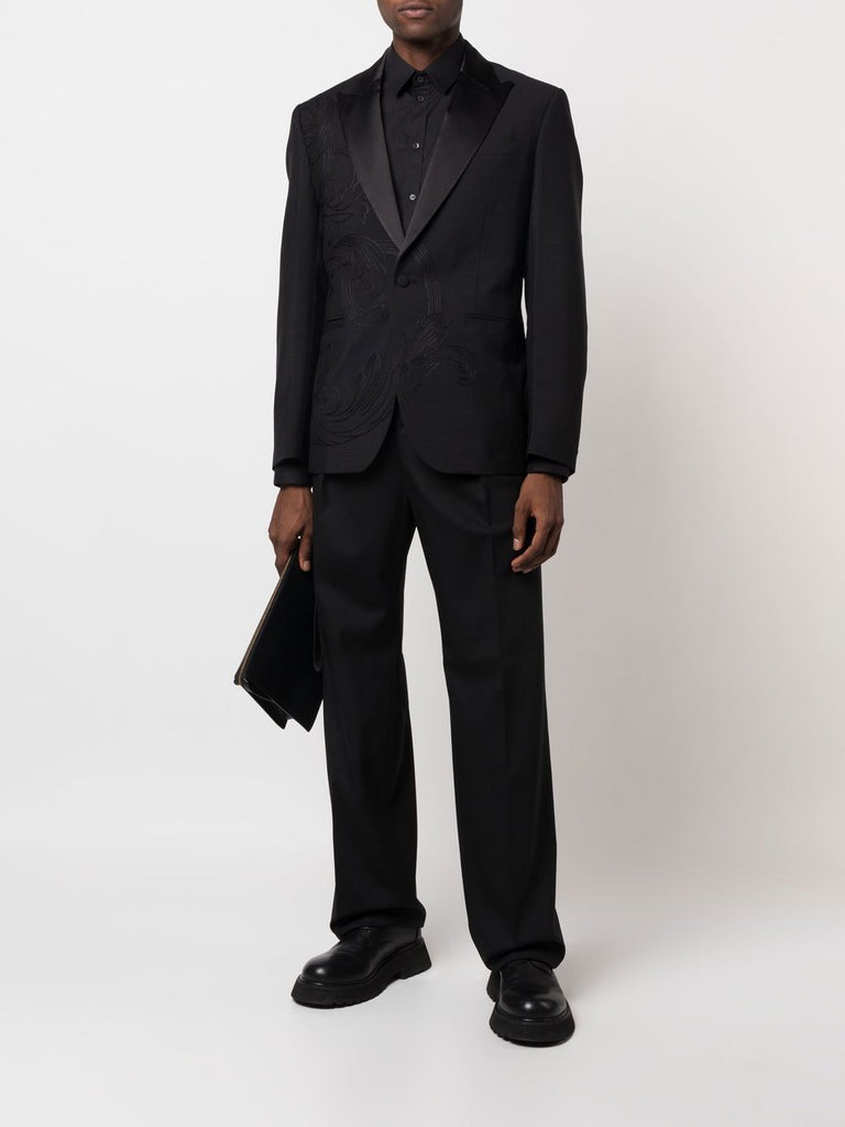 straight-leg twill trousers