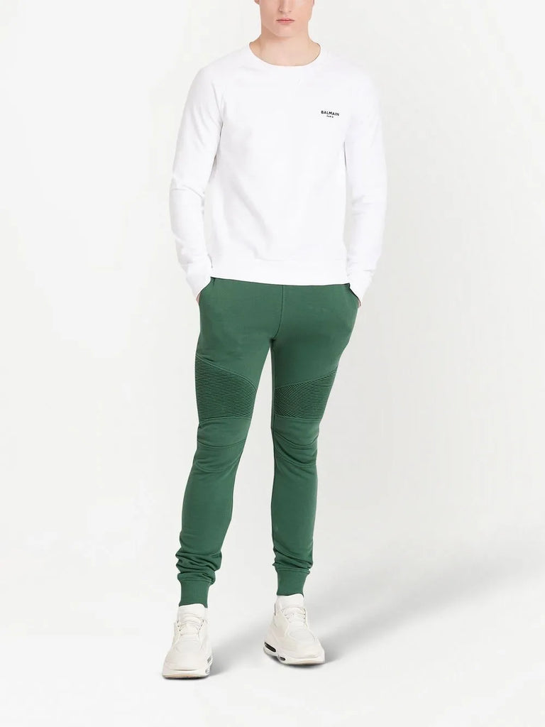 Drawstring cotton track pants