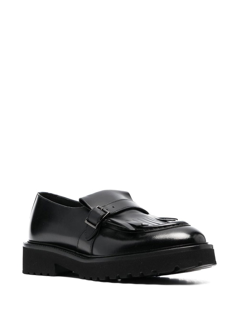 fringed leather loafers