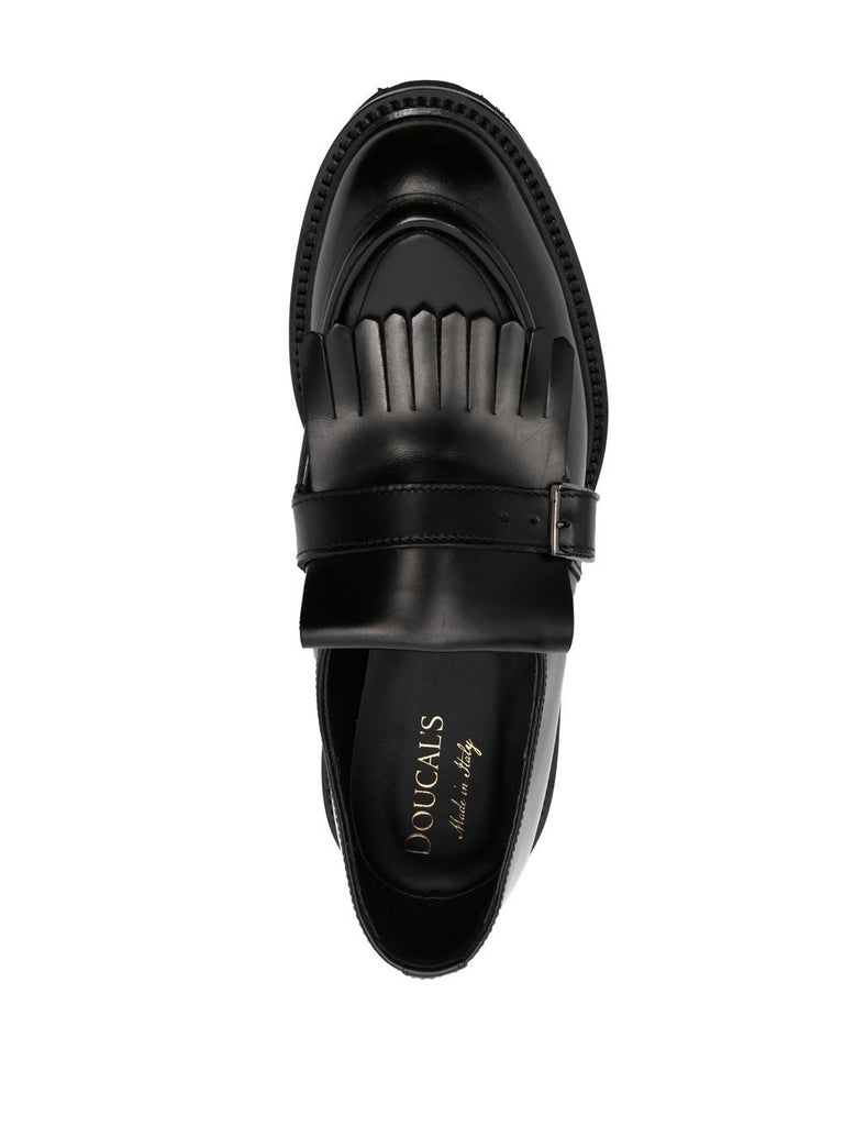 fringed leather loafers