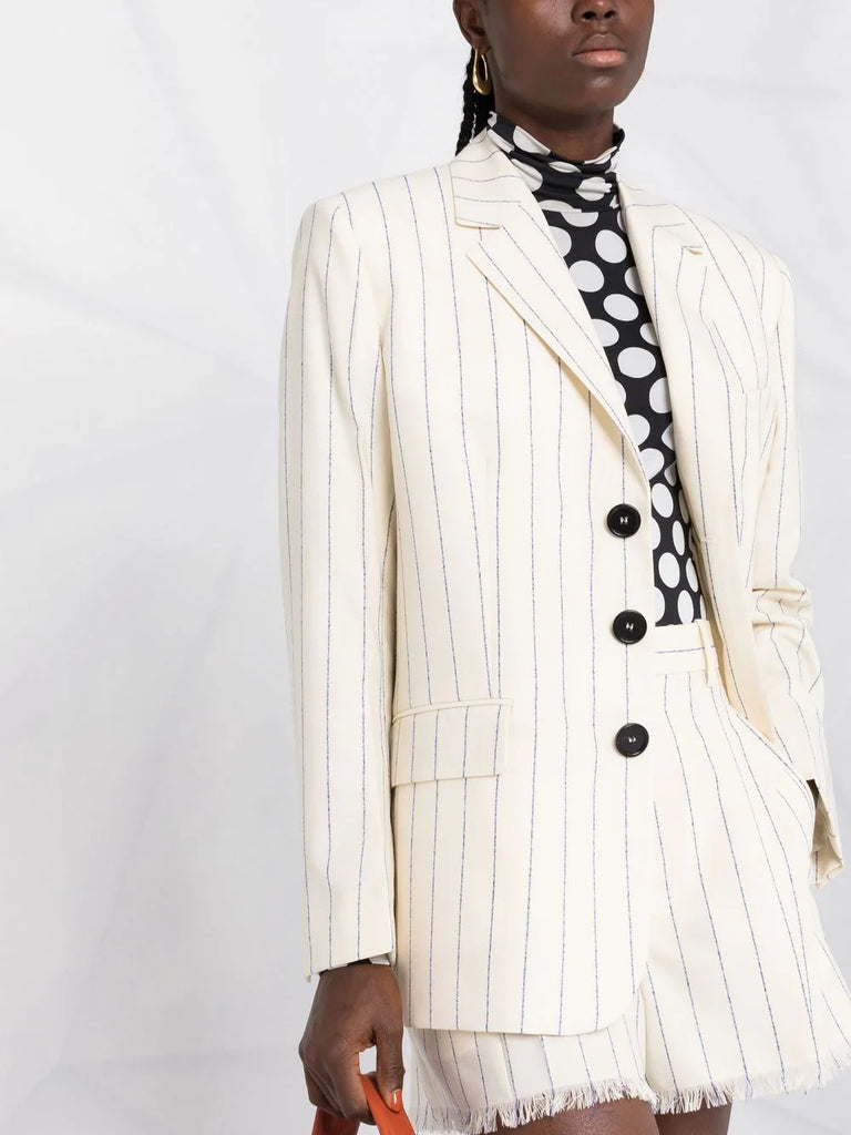 striped virgin-wool blazer