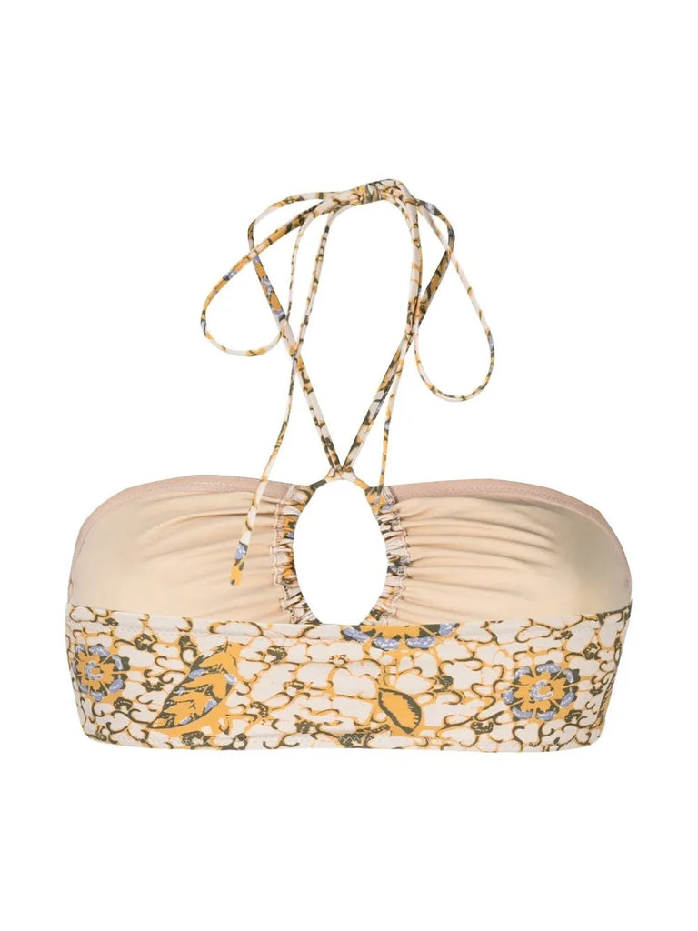 Formentara citrus-print bikini top