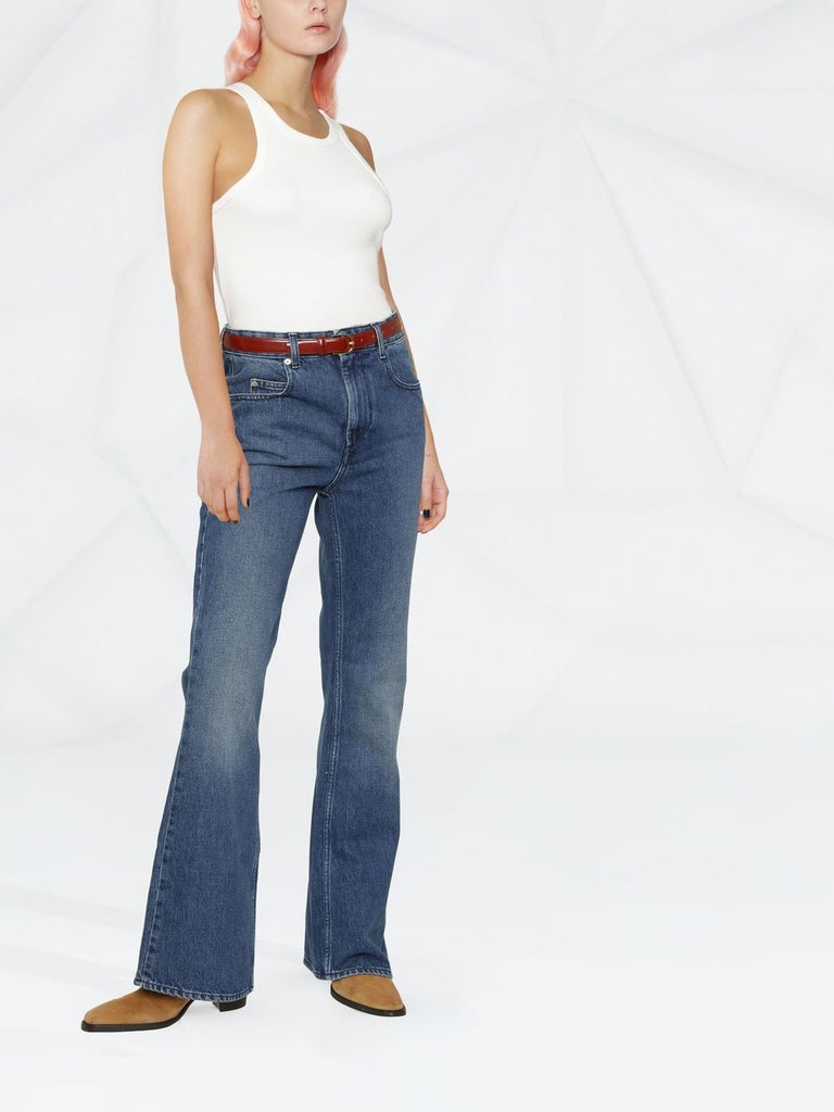 High-rise flared denim jeans
