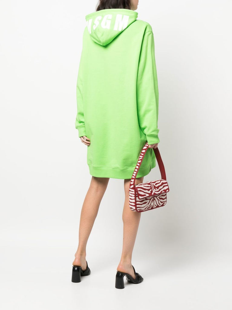 Logo-print hooded jumper dress