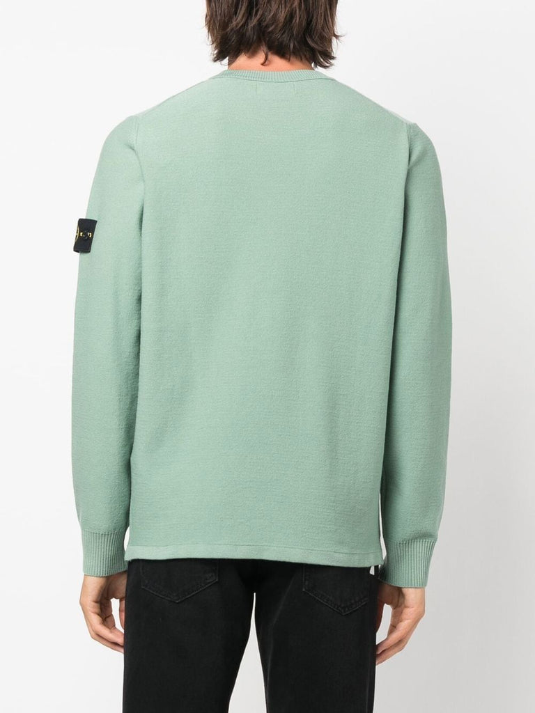Compass-patch crewneck jumper