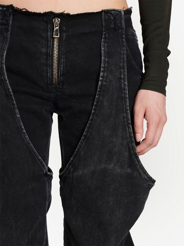 Niedrig geschnittene Jeans aus gewaschener Baumwolle