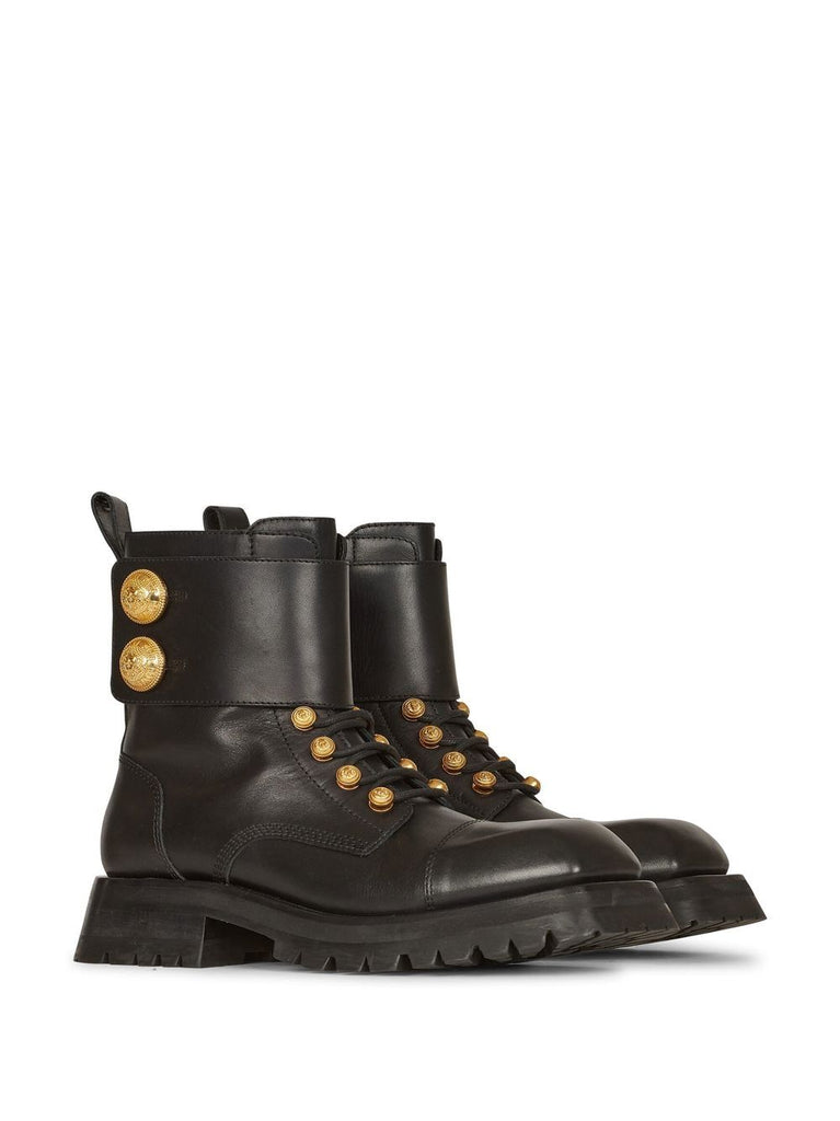 Ridged leather ankle boots