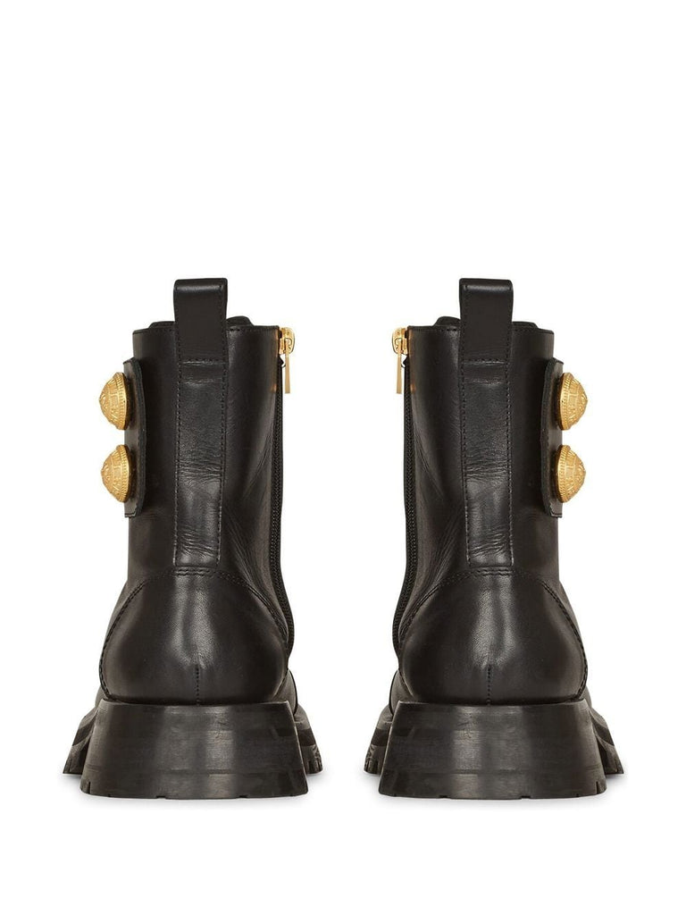 Ridged leather ankle boots