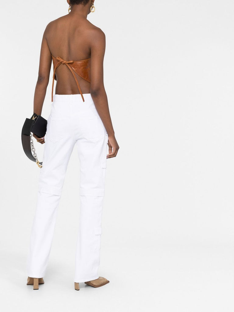 Cargo pocket straight-leg Denim Jeans