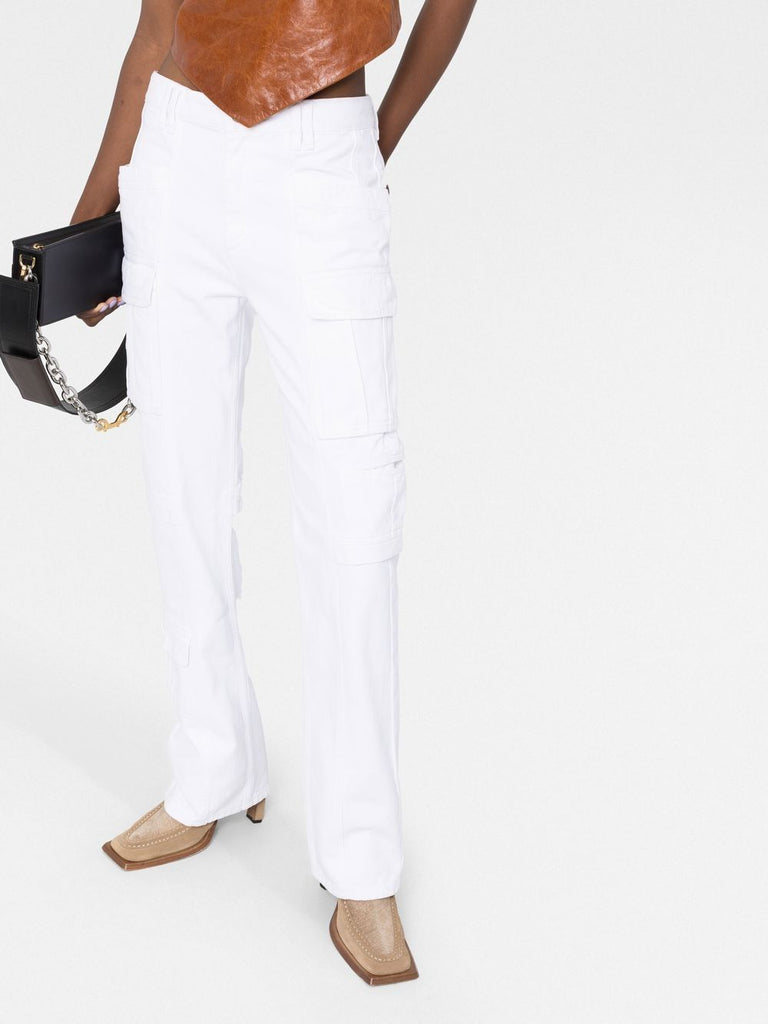 Cargo pocket straight-leg Denim Jeans