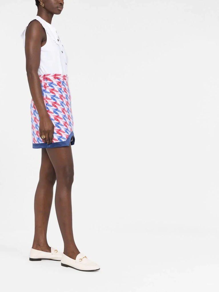 Bleistiftrock mit Aviation Check-Muster