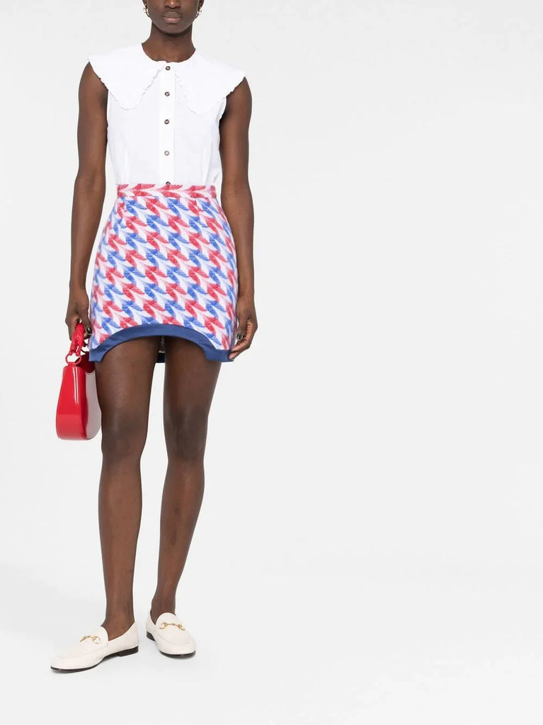 Bleistiftrock mit Aviation Check-Muster