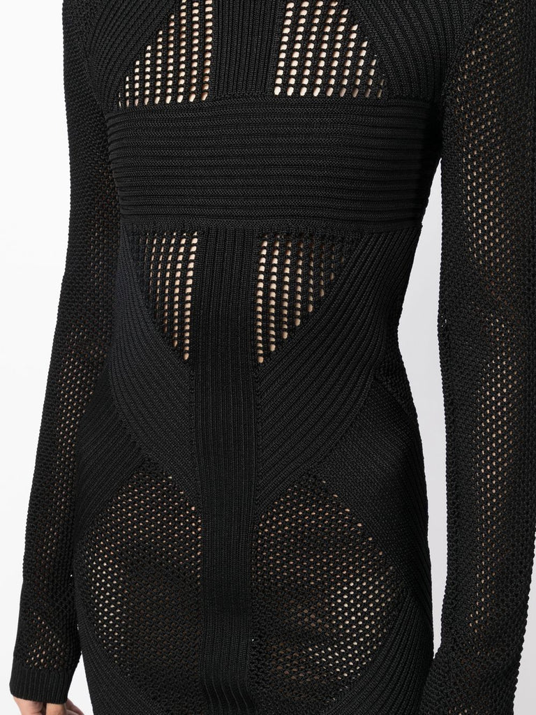 Kleid mit perforiertem Strickdetail