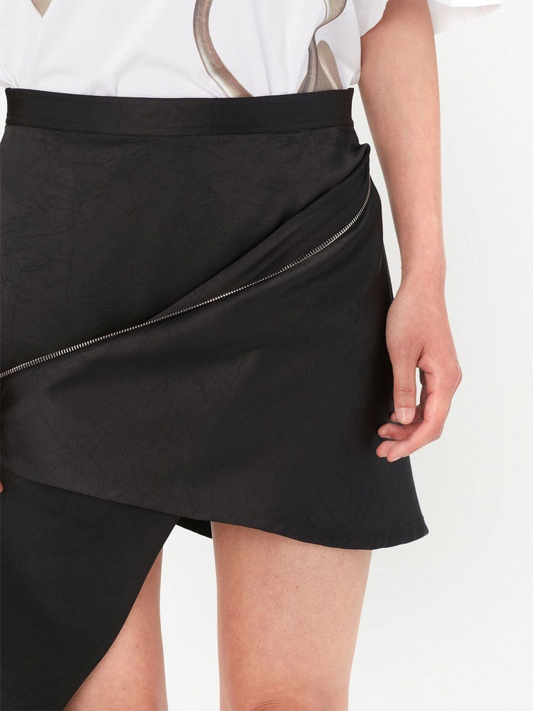 Zip-detail mini skirt