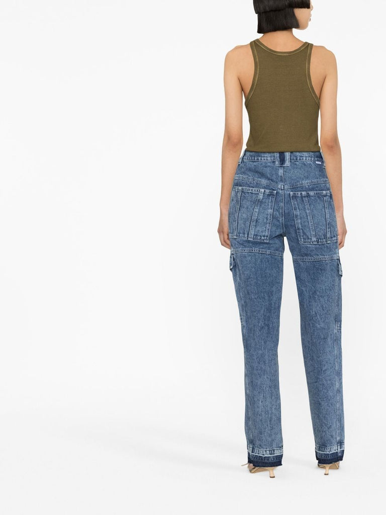Cargo-pocket straight Denim Jeans