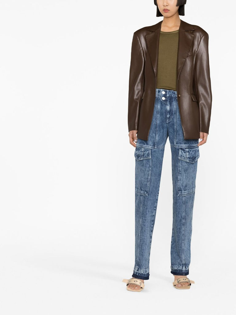 Cargo-pocket straight Denim Jeans