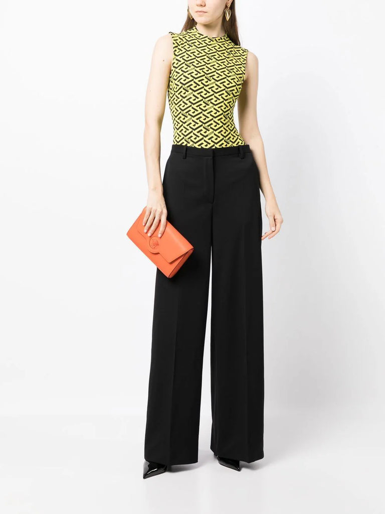 high-waisted wide-leg trousers