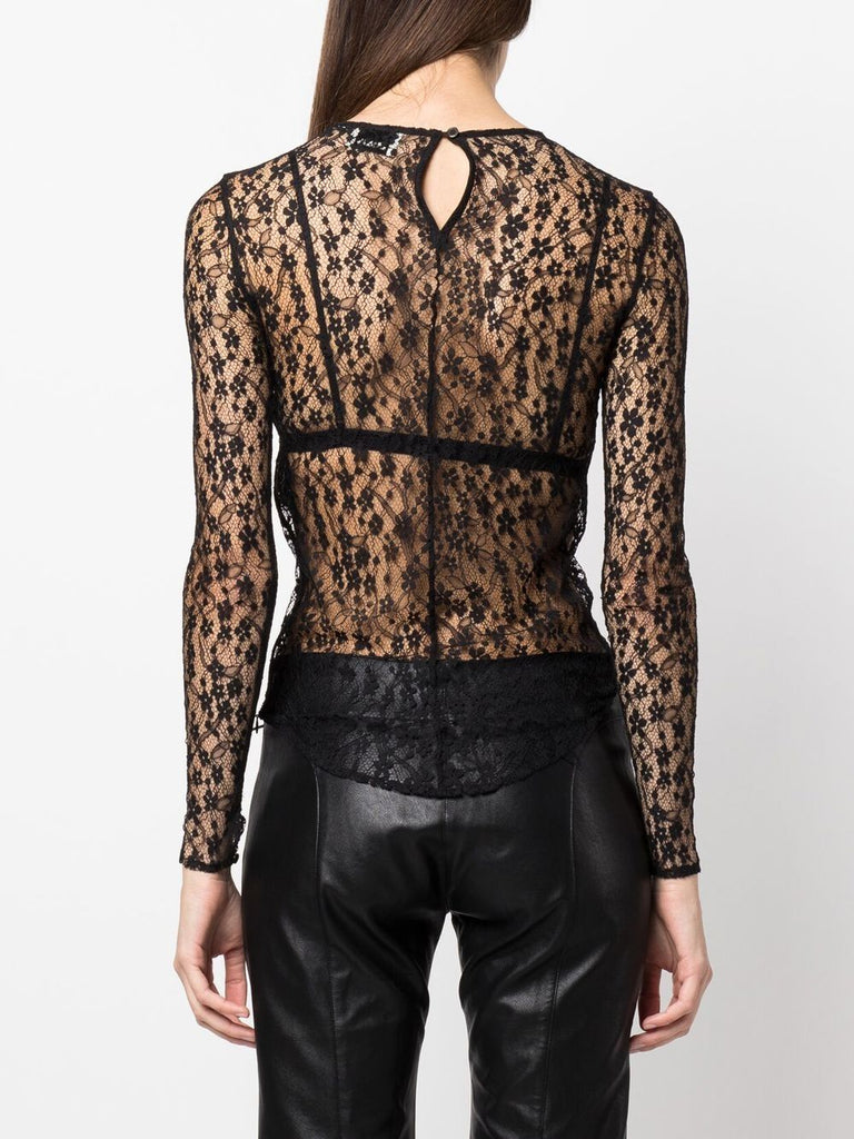 Long-sleeved lace top