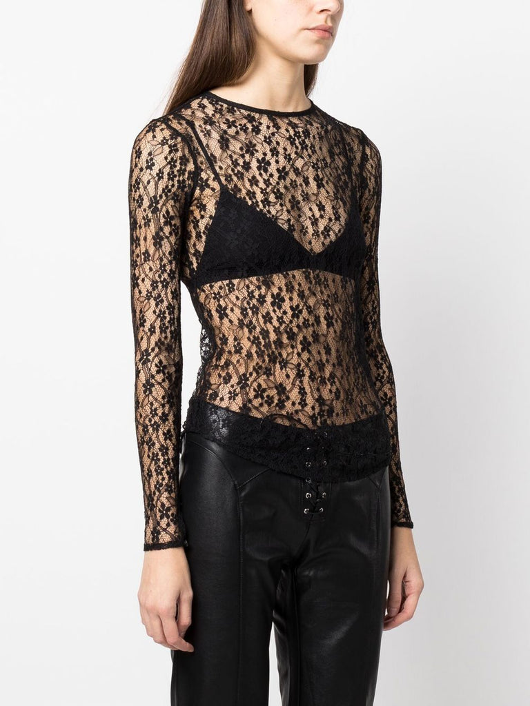 Long-sleeved lace top