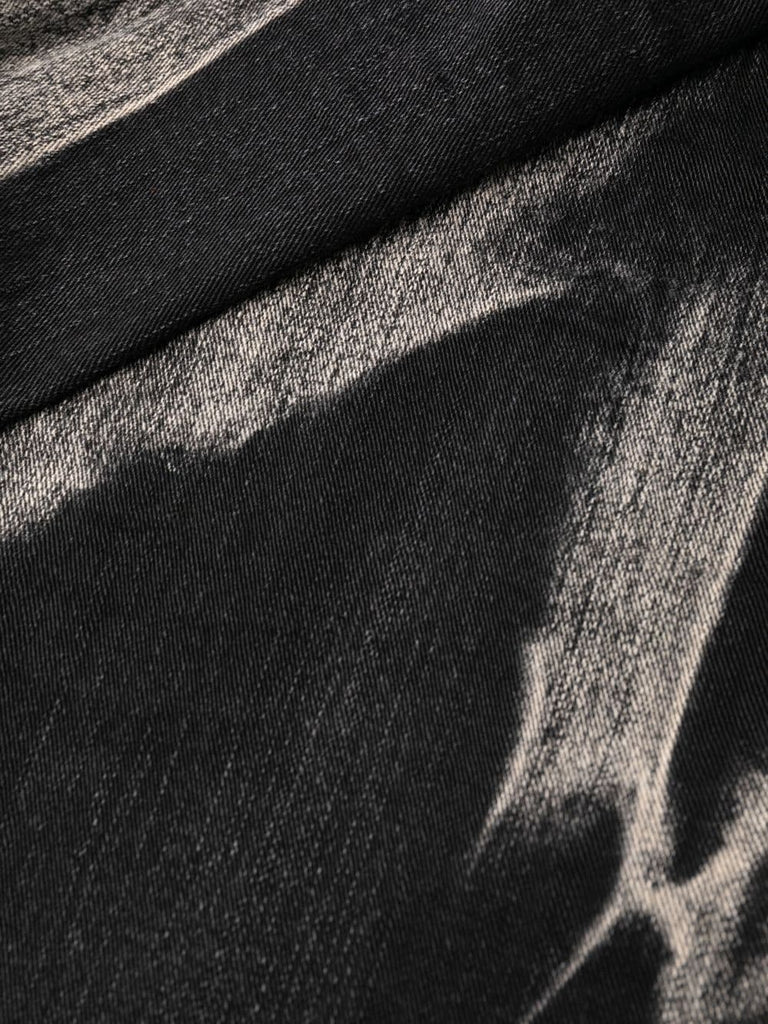 washed straight-leg jeans